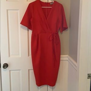 Red Asos knee length dress